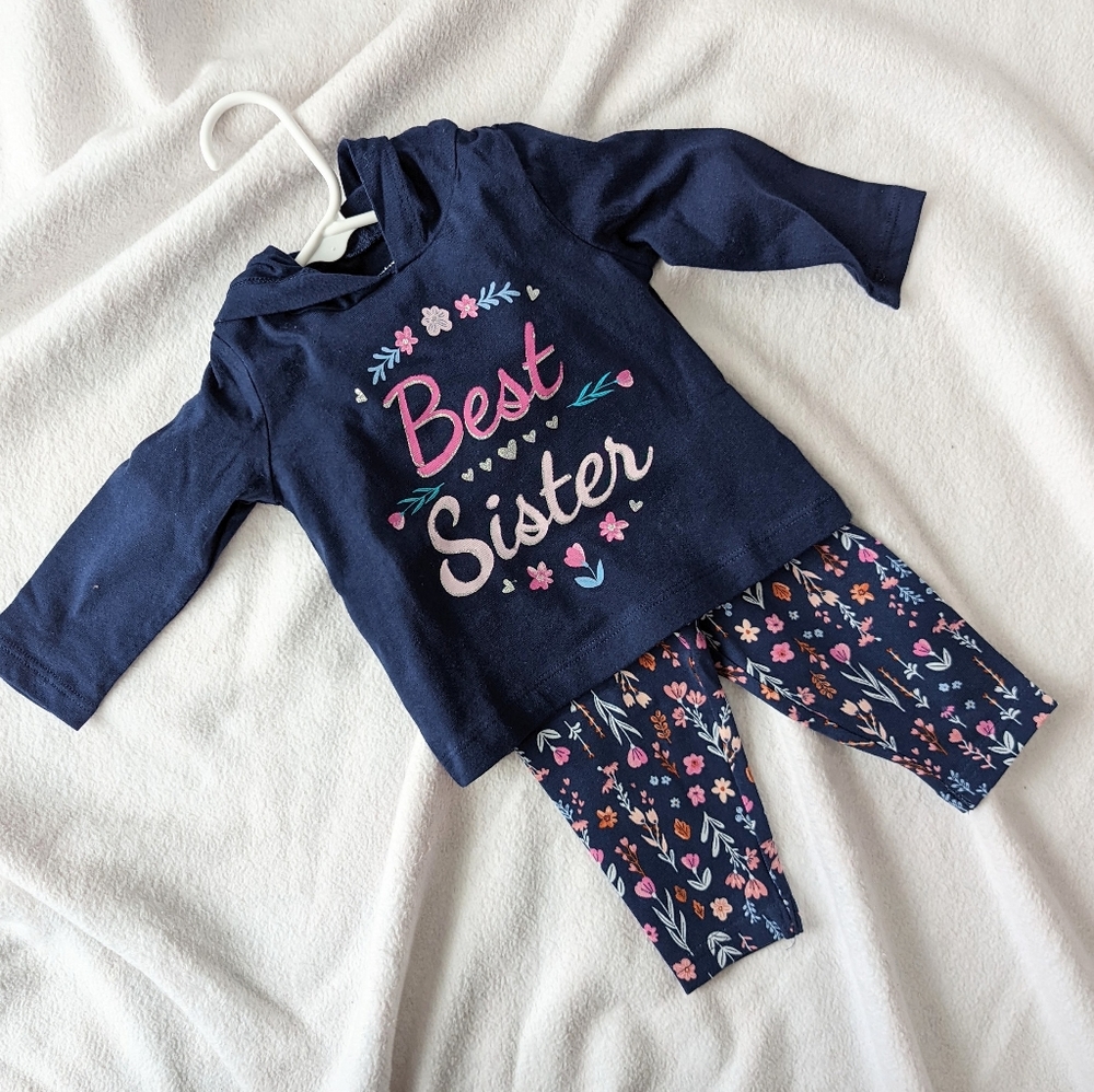 Carter's Sister shirt with leggings set NEW